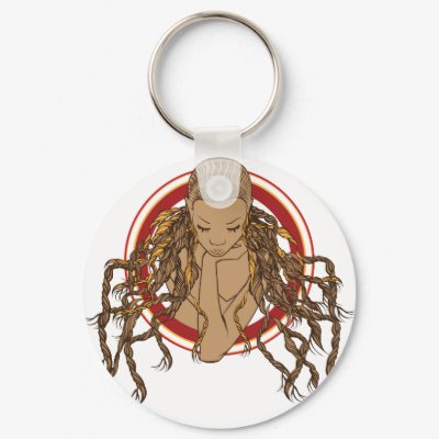 Dreadlock Girl Keychain by brev87