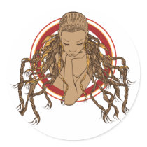 Dreadlock Girl stickers