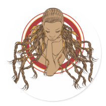 Dreadlock Girl stickers