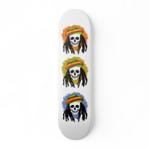 Dreadlock skull skateboard