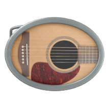 Dreadnought Acoustic six string Guitar Oval Belt Buckle