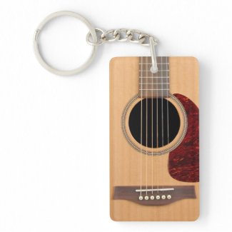 Dreadnought Acoustic six string Guitar Acrylic Key Chain