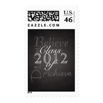 Dream & Achieve Black Class of Graduation Postage
