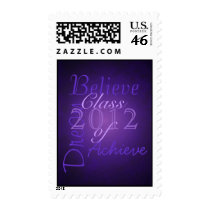 Dream & Achieve Purple Class of Graduation Postage