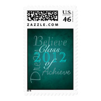 Dream & Achieve Teal Class of Graduation Postage