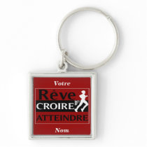Dream Believe Achieve French Runner Keychain