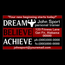 Dream Believe Achieve Personal Trainer Business Ca business cards