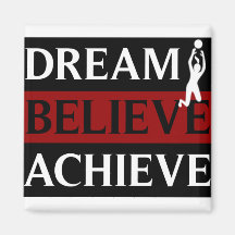 Dream Believe Achieve Womens Volleyball Fridge Magnets