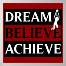 Dream Believe Achieve Womens Volleyball Poster