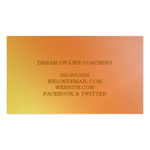 Dream Big Faux Gold Dots Business Card Template (back side)