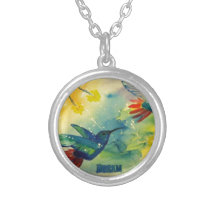Dream Big! Hummingbird Watercolor Painting Custom Jewelry