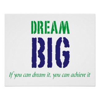 Dream Big Motivational Words Perfect Poster