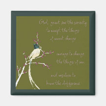 Dream Bird Serenity Prayer Magnet