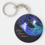 Dream Blue Masquerade Mask Inspirational Keychain