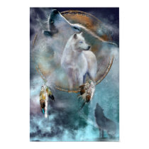 Dream Catcher Series-Spirit Wolf Poster posters