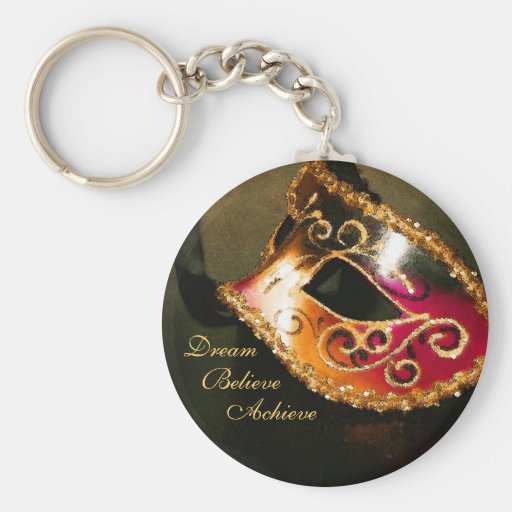 Dream Masquerade Mask Inspirational Keychain