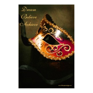 Dream Motivational Masqurade Mask Art Poster Print print