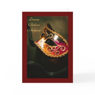 Dream Motivational Masqurade Mask Graduation Card card