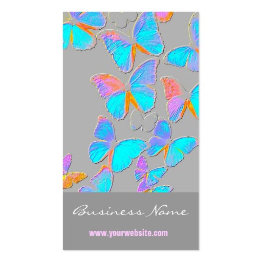 Dream On/Embossed-Like Butterflies Business Card (front side)