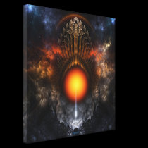 Dream Orb Fractal Art Wrapped Canvas Print canvas prints