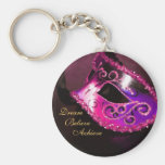 Dream Pink Masquerade Mask Inspirational Keychain