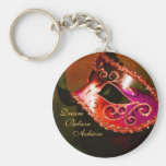 Dream Red Masquerade Mask Inspirational Keychain