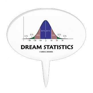 Dream Statistics (Bell Curve Humor) Cake Toppers