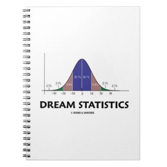 Dream Statistics (Bell Curve Humor) Spiral Note Books