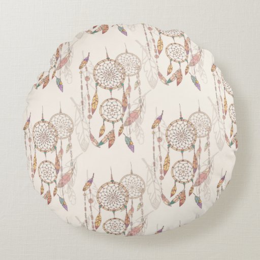 Dreamcatcher Polyester Round Throw Pillow (16