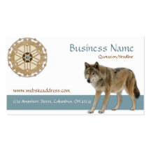 Dreamcatcher wWolf Native American Business Card
