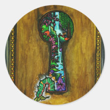 "Dreamer's Door" Fantasy Butterfly Keyhole Art Stickers
