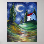 Dreamers Night Sky Landscape Art Print