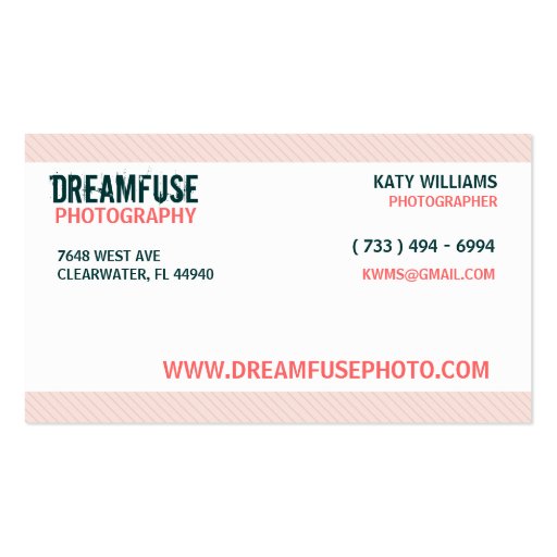 Dreamfuse 7 Photo Custom Business Card (back side)