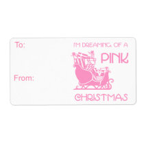 Dreamin' Pink Gift Tag Personalized Shipping Labels
