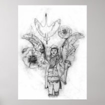 dreaming native american inspired art print
