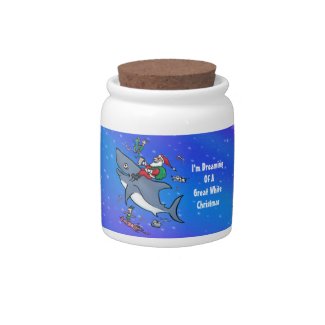 Dreaming Of A Great White Shark Christmas Candy Jars