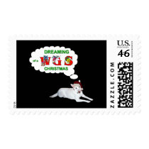 Dreaming of a White German Shepherd Christmas postage