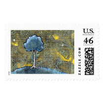 Dreaming tree art modern painting for dreamers postage