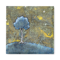 Dreaming tree painting fun unique modern landscape magnet