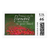 Dreams are the flowers postage