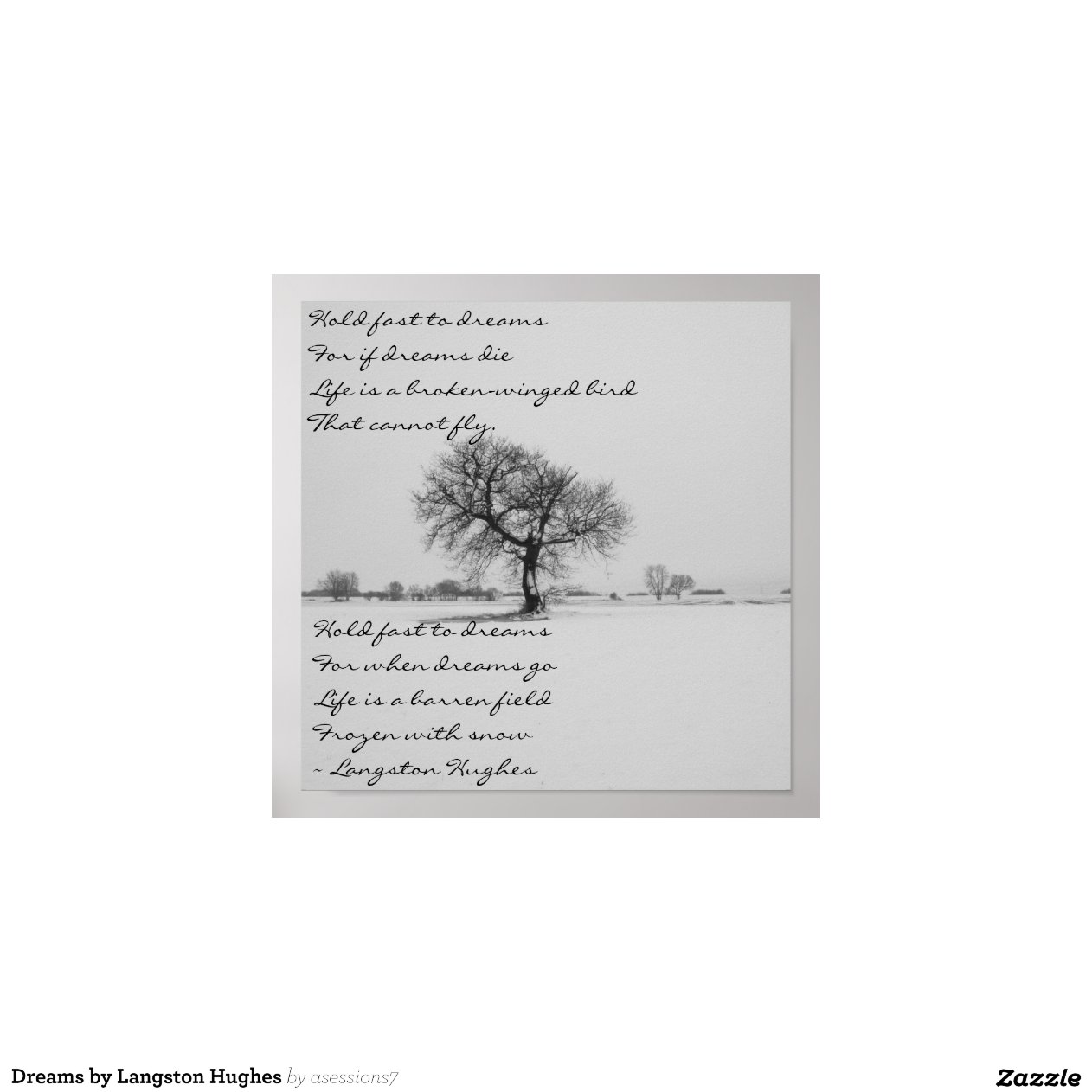 Dreams by Langston Hughes Poster | Zazzle