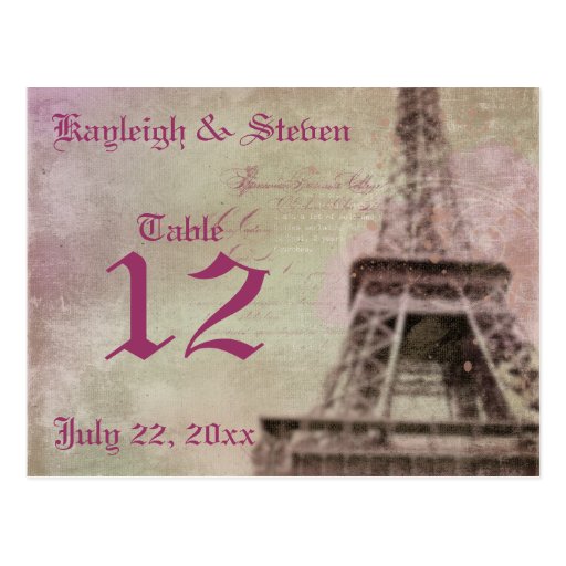 Dreams of Paris Table Number Postcard Zazzle