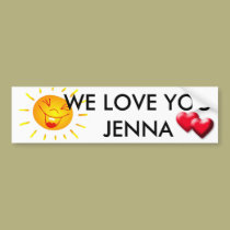 dreamstime_1078333, hearts, WE LOVE YOU JENNA bumper stickers
