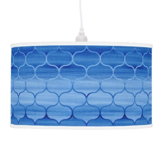 Dreamy Blue Watercolor Ogee Pattern