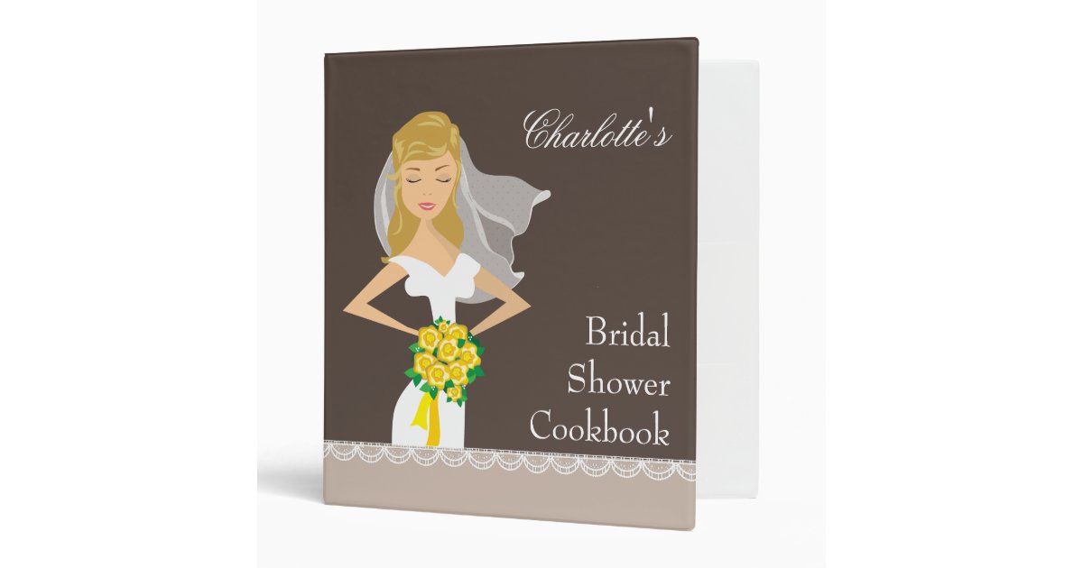 Dreamy Bride Bridal Shower Cookbook Recipe Binder Zazzle