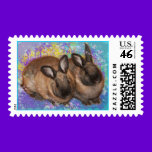 Dreamy Bunnies in Fantasy Land Colorful stamps