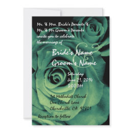 Dreamy Green Roses Wedding Invitation invitation