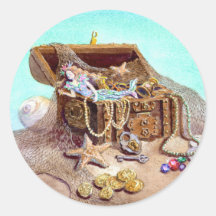 DREAMY MERMAID by SHARON SHARPE Round Stickers
