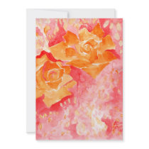 Dreamy orange pink roses invitations