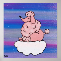 Dreamy Pink Poodle Poster